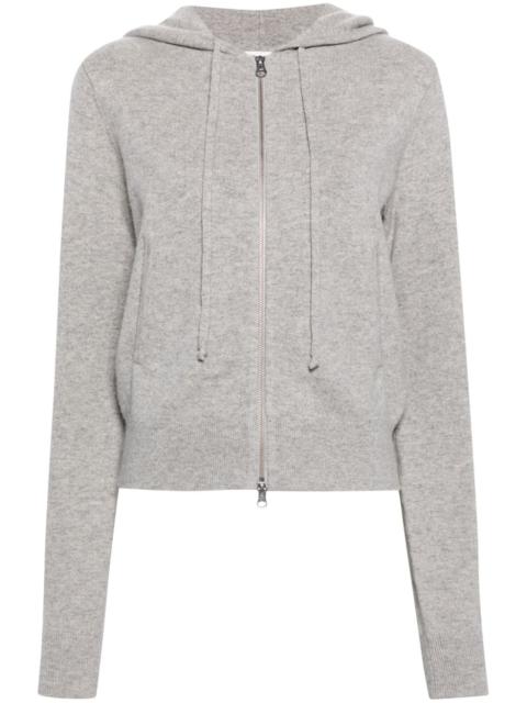 extreme cashmere hooded zip-up cardigan