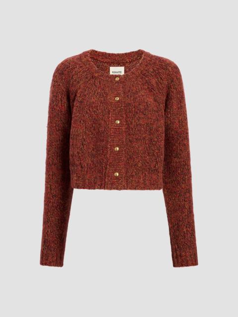 KHAITE Women's Niels Cashmere-Silk Crewneck Cardigan - Cherry