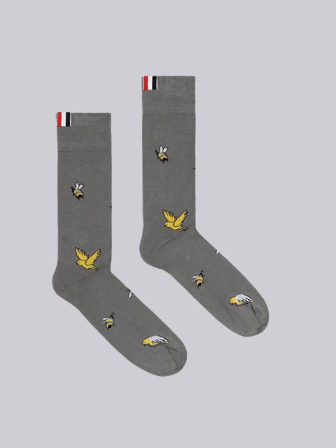 Thom Browne COTTON BIRDS AND BEES HALF DROP MID CALF SOCKS