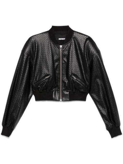 ROTATE braided cropped bomber jacket