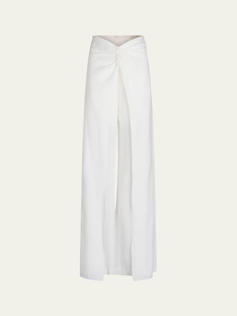 SILVIA TCHERASSI Canturipe Twist-Front Wide Leg Pants