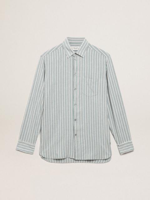 Men's shirt in viscose with stripes