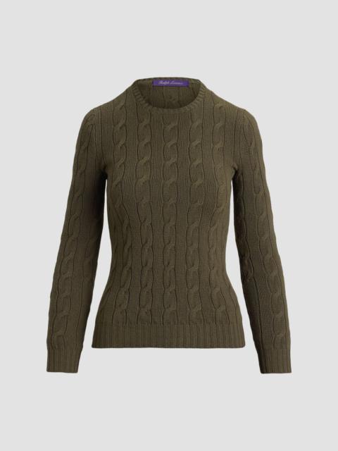 Ralph Lauren Women's Cable-Knit Cashmere Crewneck Sweater - Cypress