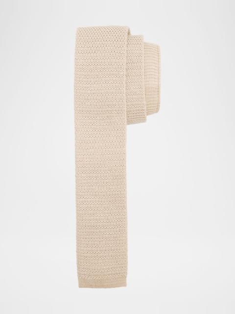ZEGNA Men's Solid Linen Knit Tie