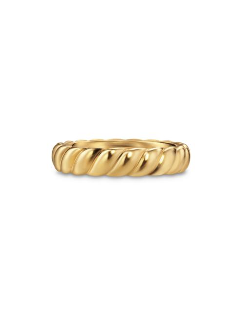 DAVID YURMAN Men's Sculpted Cable Band Ring in 18K Yellow Gold, 5MM - Gold