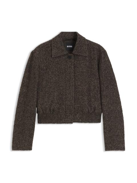 BOSS BOMBER-STYLE JACKET IN HERRINGBONE FABRIC
