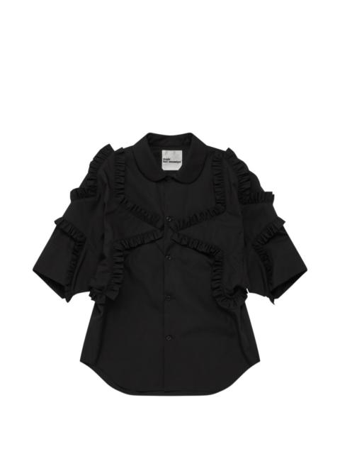Noir Kei Ninomiya ruffled-trim short-sleeve shirt