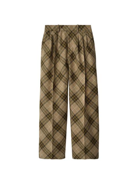 Burberry pleated checkered tailored trousers