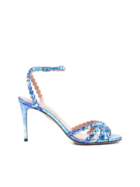AQUAZZURA 85 mm Tequila crystal-embellished stiletto sandals