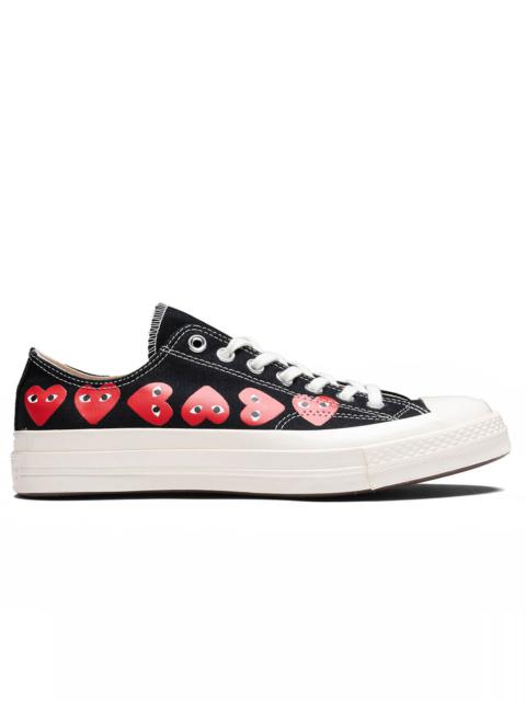 CONVERSE X COMME DES GARCONS PLAY ALL STAR CHUCK '70 OX MULTI HEART - BLACK/RED