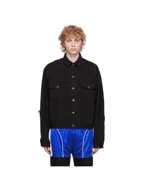 BALENCIAGA Black Denim Ripped Jacket