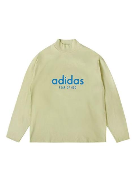 adidas Men's adidas x Fear of God Crossover Alphabet Logo Round Neck Long Sleeves Autumn Green T-Shirt HM81