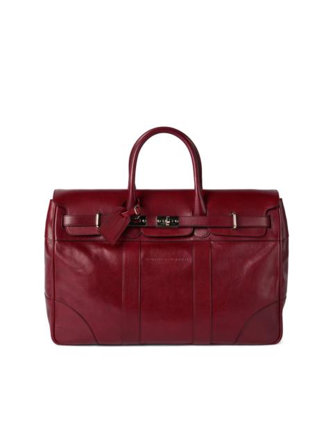 Brunello Cucinelli burnished finish leather holdalls bag