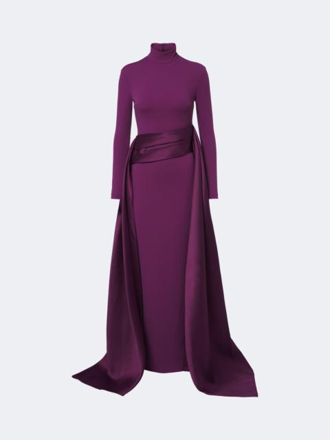 SOLACE LONDON Olivia satin-paneled gown