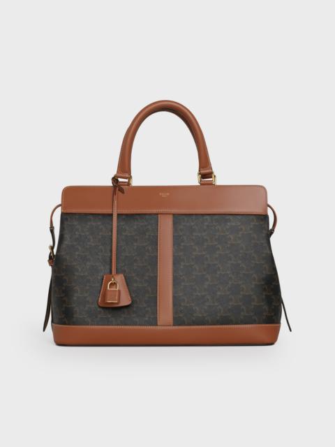 CELINE Medium Cabas de France Bag in Triomphe Canvas and Calfskin