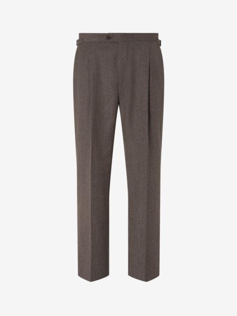 CORNELIANI Brown wool and cotton trousers