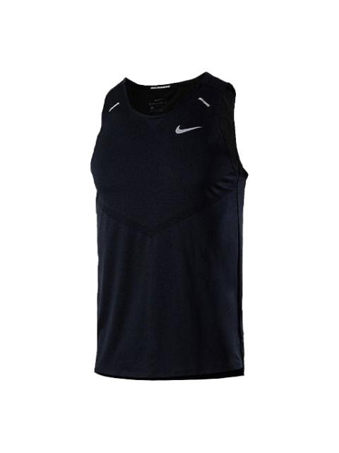 Nike Nike Dri-FIT Rise 365 Reflective Logo Printing Running Sports Vest Black CZ9180-010