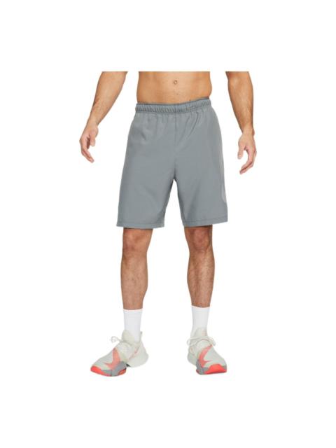 Nike Men's Nike Solid Color Logo Printing Elastic Waistband Straight Shorts Smoke Gray DQ4800-084