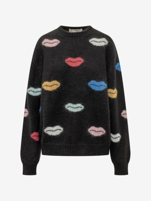 FIORUCCI lips-intarsia mohair-blend sweater
