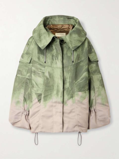 Hooded printed shell jacket