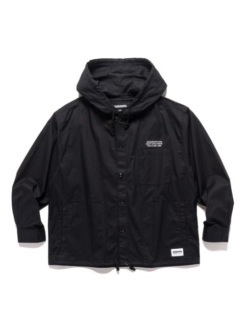 Hooded Shirt / Woven / LS  Black