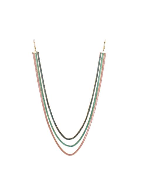 LINDA FARROW CRYSTAL CHAIN IN PINK GREEN AND BLUE