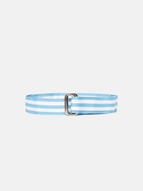 J. PRESS MADE-IN-USA LIGHT BLUE & WHITE STRIPED GROSGRAIN RIBBON BELT