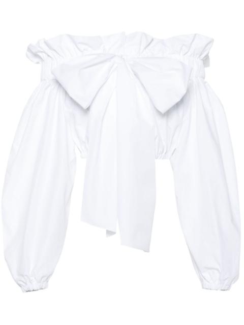 PATOU bow-detail cotton crop top