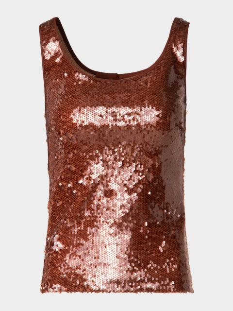 AKRIS Sequined Scoop-Neck Tank Top