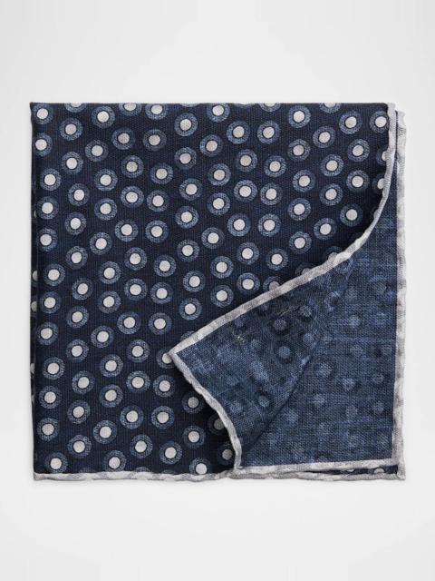 Brunello Cucinelli Men's Polka Dot Silk Pocket Square