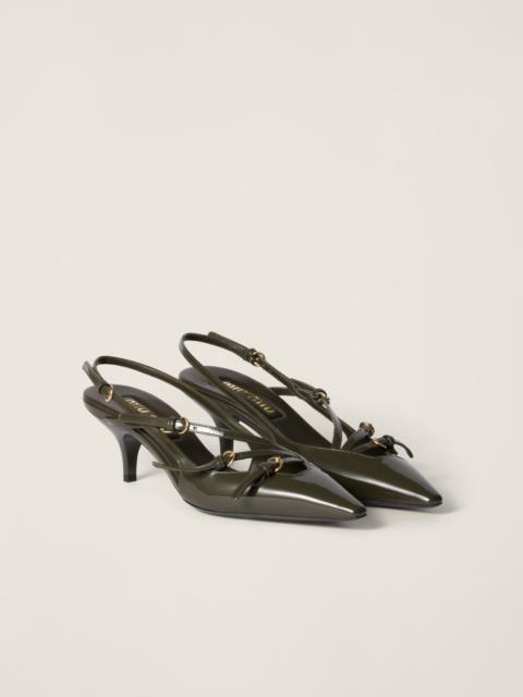 Miu Miu Patent leather slingbacks with buckles