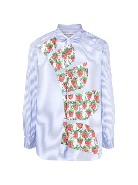 x Brett Westfall strawberry-motif striped shirt