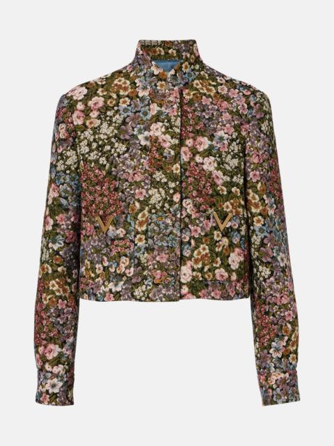 VGold floral cropped jacket
