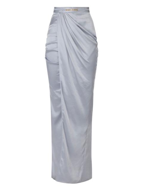 ELISABETTA FRANCHI draped satin maxi skirt