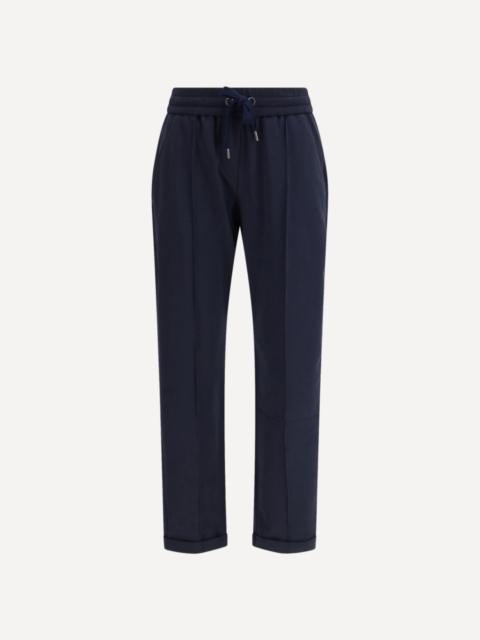 Track stretch-fleece Trousers with monili detailing