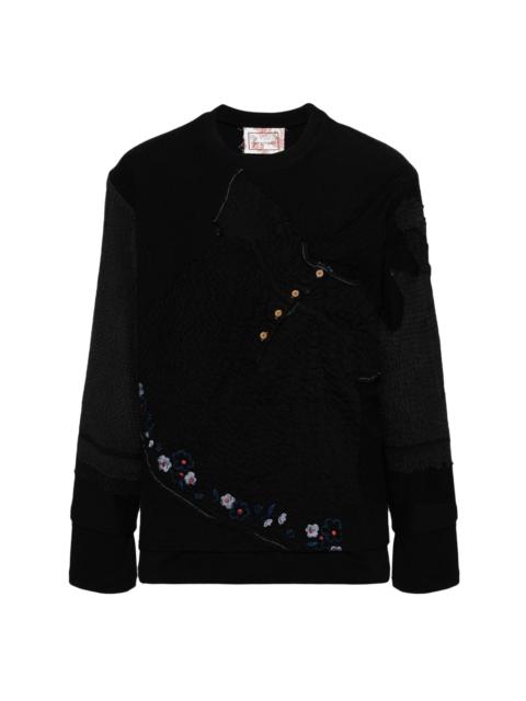 By Walid embroidered patchwork sweatshirt