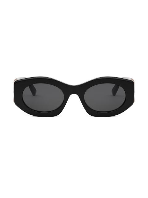 BVLGARI Women's Calla 51MM Oval Sunglasses - Black Rose Black