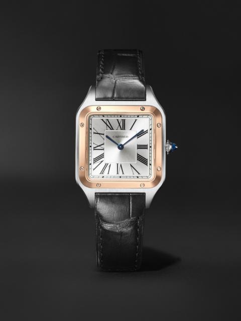 Cartier Santos-Dumont Large 18-Karat Rose Gold and Stainless Steel Watch, Ref. W2SA0037