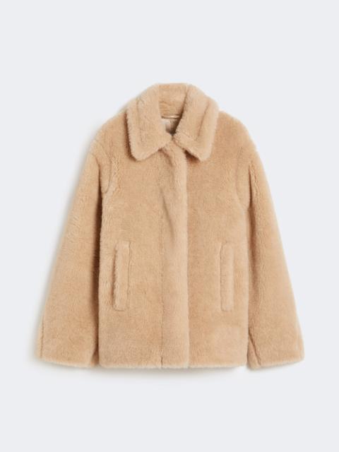 Max Mara TRITONE Cropped Teddy coat in alpaca and wool - ALBINO