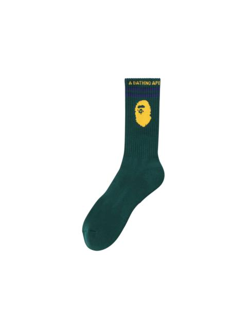 A BATHING APE® BAPE Ape Head Line Socks 'Green'