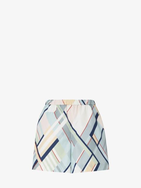 FENDI Shorts Multicolor printed nylon shorts