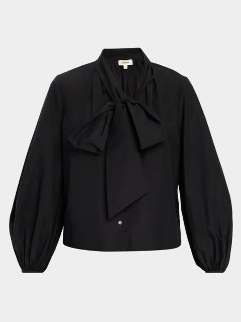 L'AGENCE Deon Poplin Tieneck Shirt