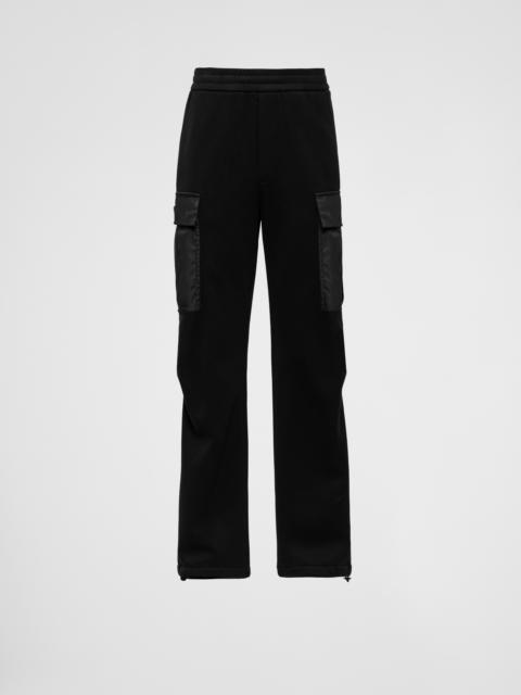 Prada Cotton fleece pants with Re-Nylon details