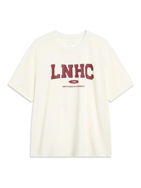 Li-Ning Li-Ning Anything Is Possible Logo T-shirt 'Beige Red' AHST857-5