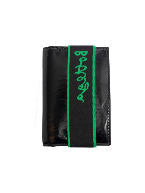 Bottega Veneta Bottega Veneta Elastic Band Bi-fold Card Case Black / Green