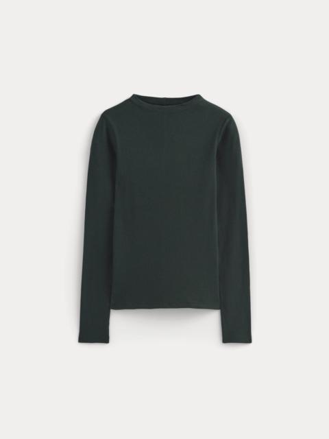 EVERLANE THE LUXE RIB FUNNEL-NECK TEE