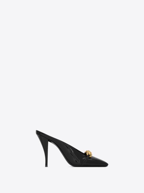 SAINT LAURENT le maillon mules in patent leather