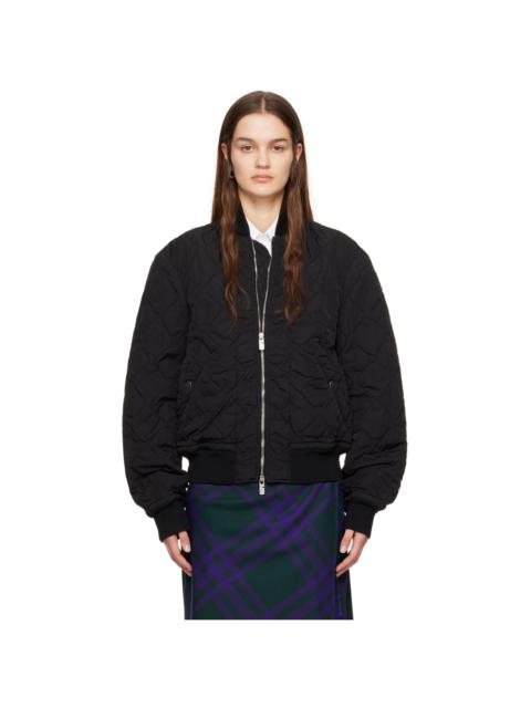 Burberry Black Quilted Bomber Jacket