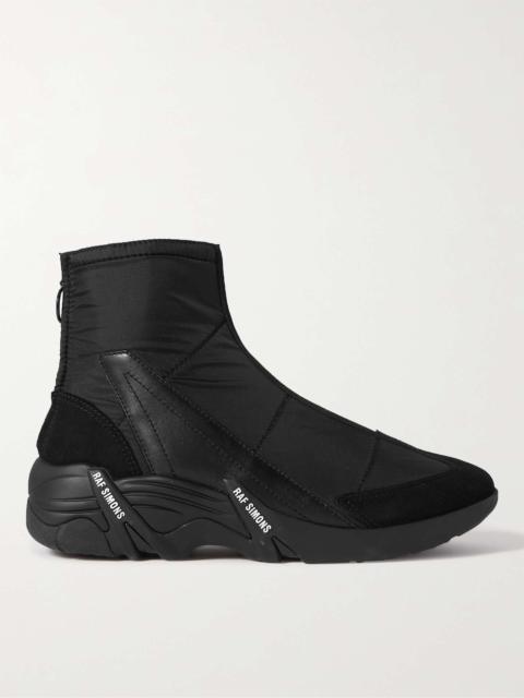 Raf Simons Cylon 22 Quilted Nylon, Leather and Suede Boots