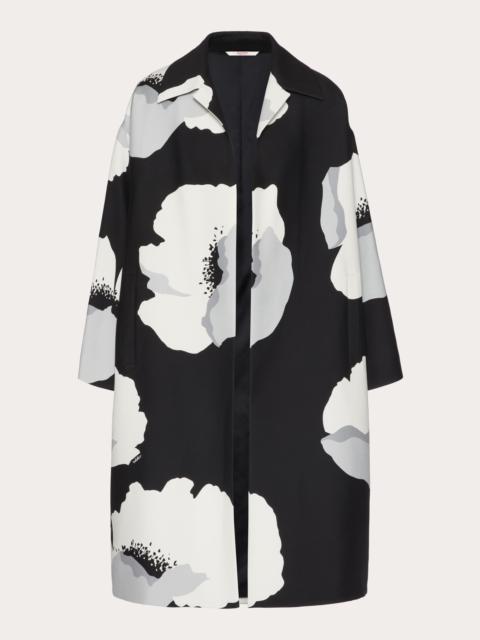 Valentino CREPE COUTURE CABAN WITH VALENTINO FLOWER PORTRAIT PRINT